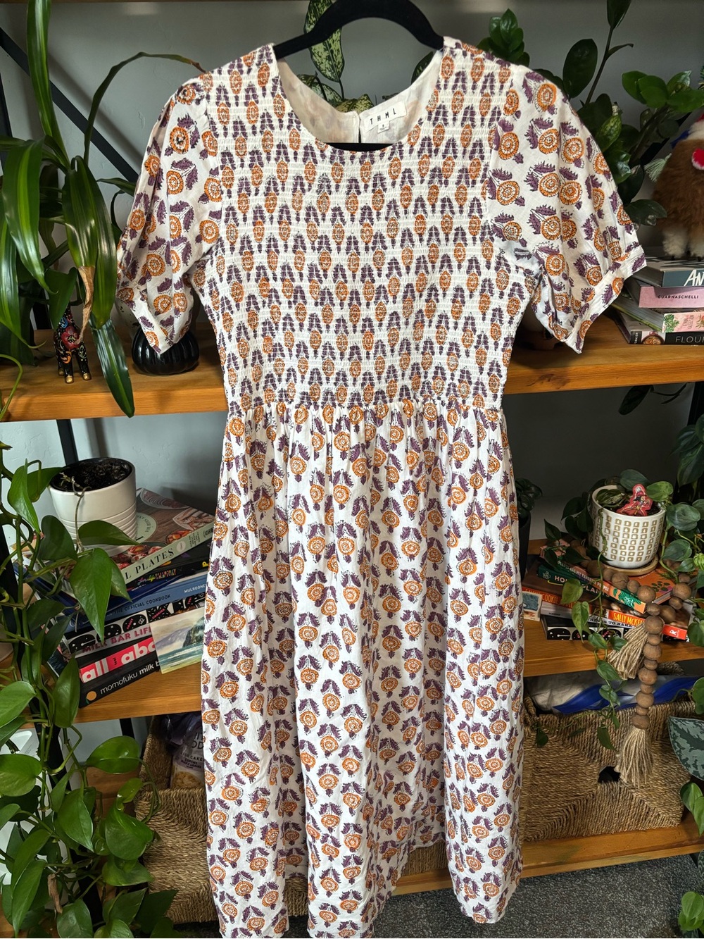 THML Smocked Midi Dress Small